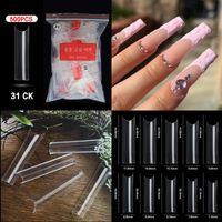 Français Pointu Nail Complet Autocollant Semi-nail Collant Ballet Nail Transparent Faux Ongle sku image 66