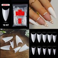 Français Pointu Nail Complet Autocollant Semi-nail Collant Ballet Nail Transparent Faux Ongle sku image 22