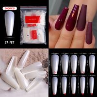 Français Pointu Nail Complet Autocollant Semi-nail Collant Ballet Nail Transparent Faux Ongle sku image 20