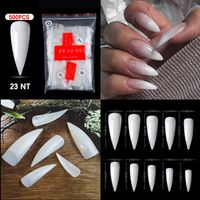 Français Pointu Nail Complet Autocollant Semi-nail Collant Ballet Nail Transparent Faux Ongle sku image 24