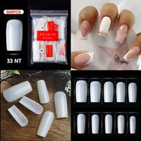 Français Pointu Nail Complet Autocollant Semi-nail Collant Ballet Nail Transparent Faux Ongle sku image 32