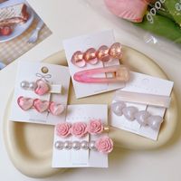 Pink Flower Small Hairclip Female Sweet Cute Hair Accessories main image 1