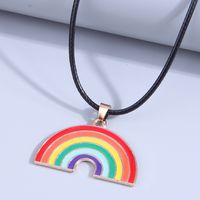 Women's Fashion Rainbow Pu Leather Alloy Necklace Splicing Necklaces main image 1