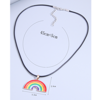 Women's Fashion Rainbow Pu Leather Alloy Necklace Splicing Necklaces main image 2