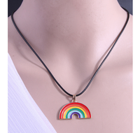 Women's Fashion Rainbow Pu Leather Alloy Necklace Splicing Necklaces main image 3