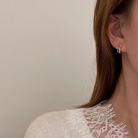 Korean Style Geometric Alloy Inlay Opal Earrings main image 1