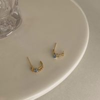 Korean Style Geometric Alloy Inlay Opal Earrings sku image 1