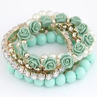 Fashion Geometric Flower Synthetic Resin Artificial Pearls Beads Bracelets main image 2