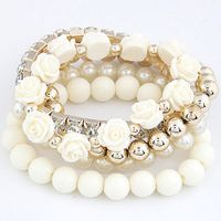 Fashion Geometric Flower Synthetic Resin Artificial Pearls Beads Bracelets main image 3