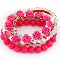 Fashion Geometric Flower Synthetic Resin Artificial Pearls Beads Bracelets main image 4