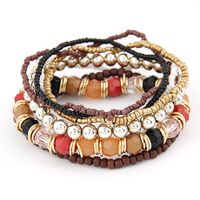 Bohemian Geometric Beaded Alloy Bracelets main image 1