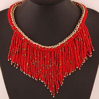 Women's Bohemian Geometric Tassel Beaded Alloy Necklace Beads Necklaces main image 3
