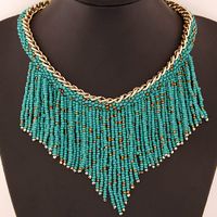 Women's Bohemian Geometric Tassel Beaded Alloy Necklace Beads Necklaces main image 4