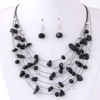 Ethnic Style Geometric Alloy Inlay Artificial Gemstones Earrings Necklace Jewelry Set main image 5