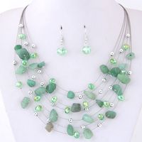 Ethnic Style Geometric Alloy Inlay Artificial Gemstones Earrings Necklace Jewelry Set main image 7