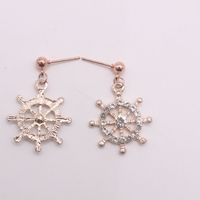 Women's Shiny Rudder Alloy Earrings Plating Rhinestone Drop Earrings 1 Set main image 2