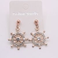 Women's Shiny Rudder Alloy Earrings Plating Rhinestone Drop Earrings 1 Set main image 3