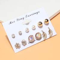 Women's Simple Style Geometric Alloy Rhinestone Ear Studs Plating Stud Earrings main image 2
