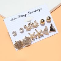 Women's Simple Style Geometric Alloy Rhinestone Ear Studs Plating Stud Earrings main image 4