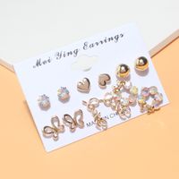 Women's Simple Style Geometric Alloy Rhinestone Ear Studs Plating Stud Earrings main image 3