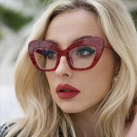 New Fashion Anti-blue Large Cat Eye Frame Plain Glasses Women's Uv-proof Sunglasses main image 1