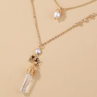 Simple Style Geometric Alloy Plating Natural Stone Pearl Layered Necklaces 1 Piece main image 5