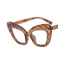 New Fashion Anti-blue Large Cat Eye Frame Plain Glasses Women's Uv-proof Sunglasses sku image 2