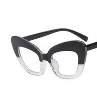 New Fashion Anti-blue Large Cat Eye Frame Plain Glasses Women's Uv-proof Sunglasses sku image 6