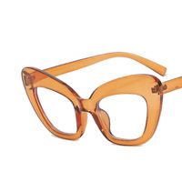 New Fashion Anti-blue Large Cat Eye Frame Plain Glasses Women's Uv-proof Sunglasses sku image 11