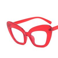 New Fashion Anti-blue Large Cat Eye Frame Plain Glasses Women's Uv-proof Sunglasses sku image 12