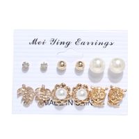 Women's Sweet Geometric Alloy Pearl Ear Studs Plating Stud Earrings sku image 3