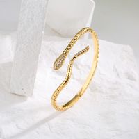 Women's Fashion Snake Copper Bangle Inlaid Zircon Zircon Copper Bracelets main image 1