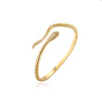 Women's Fashion Snake Copper Bangle Inlaid Zircon Zircon Copper Bracelets sku image 1
