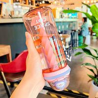 Fashion Cute Summer Water Glass Transparent Large Capacity Straw Drinking Cup main image 2