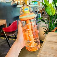 Fashion Cute Summer Water Glass Transparent Large Capacity Straw Drinking Cup sku image 2