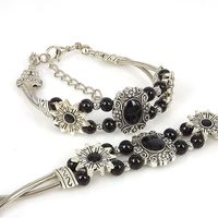 Classical Retro Ethnic Style Floral Alloy Beads Bracelets sku image 1