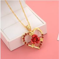 Women's Fashion Heart Alloy Pendant Necklace Diamond Artificial Rhinestones Necklaces main image 3