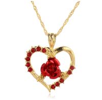 Women's Fashion Heart Alloy Pendant Necklace Diamond Artificial Rhinestones Necklaces sku image 1