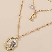 Fashion Geometric Letter Alloy Plating Layered Necklaces main image 2