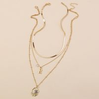 Fashion Geometric Letter Alloy Plating Layered Necklaces sku image 1