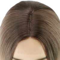 Women's Wig Beige Dyed Short Straight Hair Bobhaircut Mid-length Lace Wig main image 6