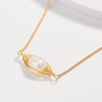 Vintage Style Geometric Alloy Plating Pearl Necklace 1 Piece main image 3