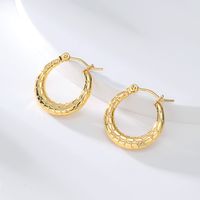 Vintage Style Circle Plating 201 Stainless Steel 18K Gold Plated Earrings main image 3