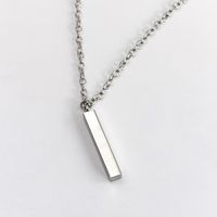 Simple Style Stainless Steel Rectangular Necklace Daily Electroplating Unset main image 3