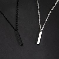 Simple Style Stainless Steel Rectangular Necklace Daily Electroplating Unset main image 5