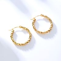 Vintage Style Twist Plating 201 Stainless Steel 18K Gold Plated Earrings main image 3