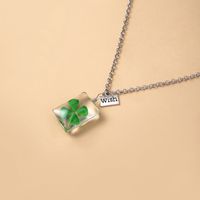 Fashion Four Leaf Clover Glass Synthesis No Inlaid Necklace main image 5
