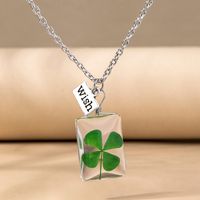 Fashion Four Leaf Clover Glass Synthesis No Inlaid Necklace main image 7