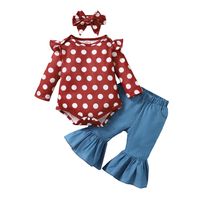 Baby Girl's Girl's Cute Polka Dots Solid Color Polyester Pants Sets Baby Clothes main image 2