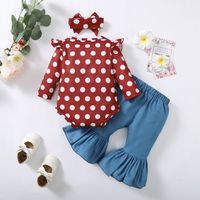 Baby Girl's Girl's Cute Polka Dots Solid Color Polyester Pants Sets Baby Clothes main image 3
